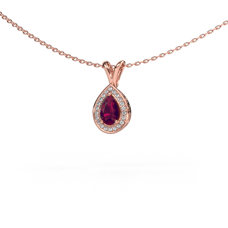Image of Pendant Barbar 585 rose gold Rhodolite 6x4 mm