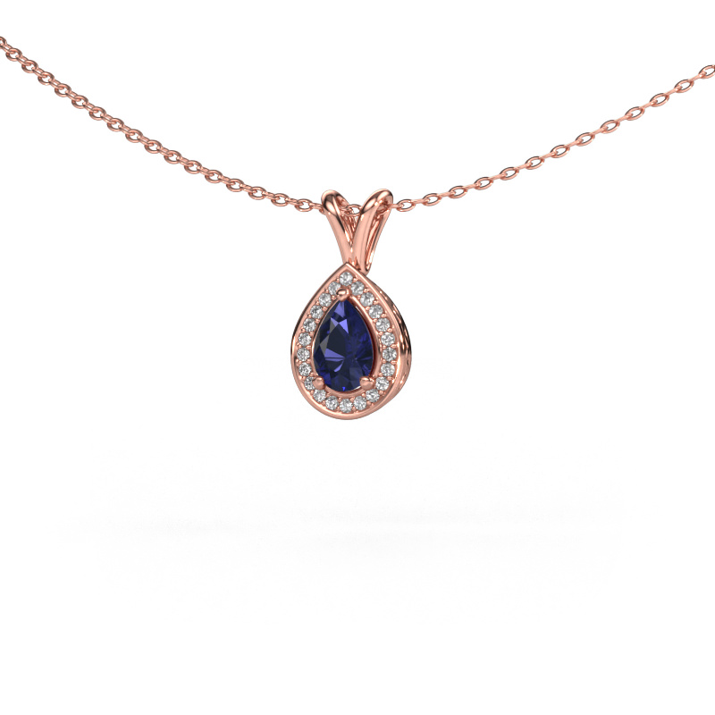 Image of Pendant Barbar 585 rose gold Sapphire 6x4 mm