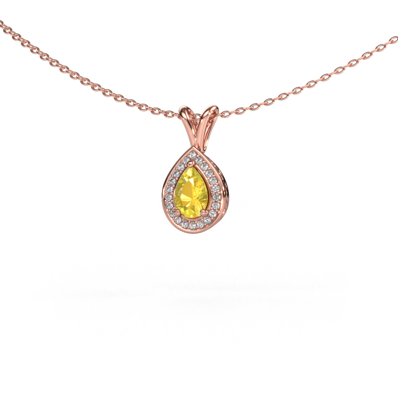 Image of Pendant Barbar 585 rose gold Yellow sapphire 6x4 mm