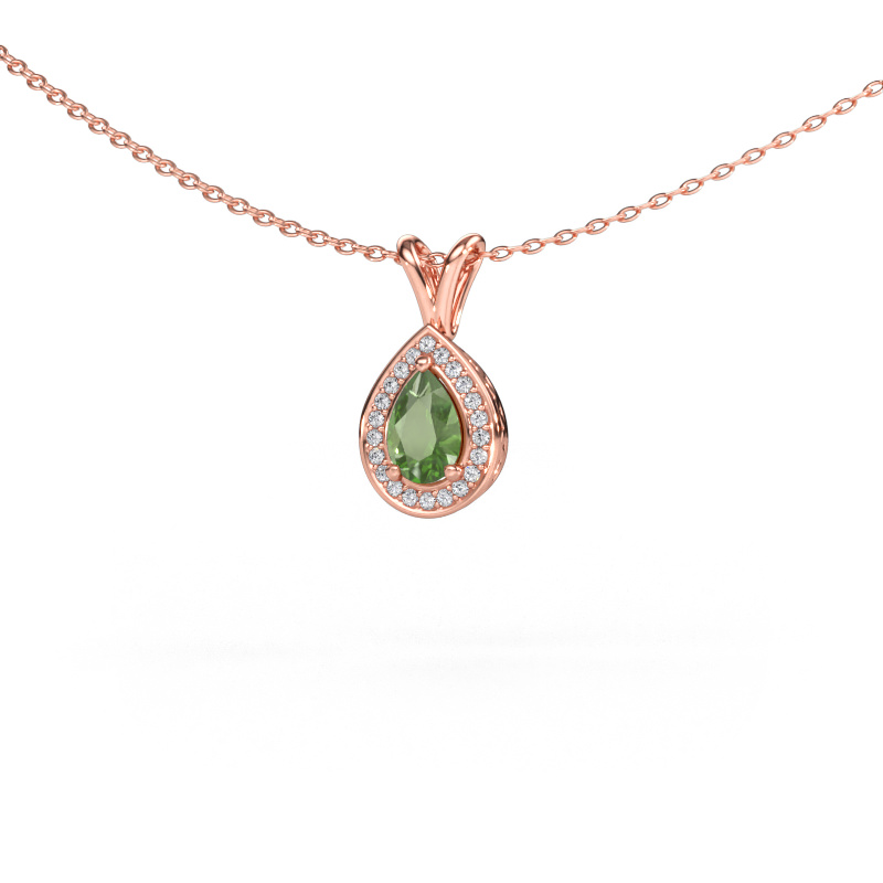 Immagine di Ciondolo Barbar 585 oro rosa Tormalina verde 6x4 mm