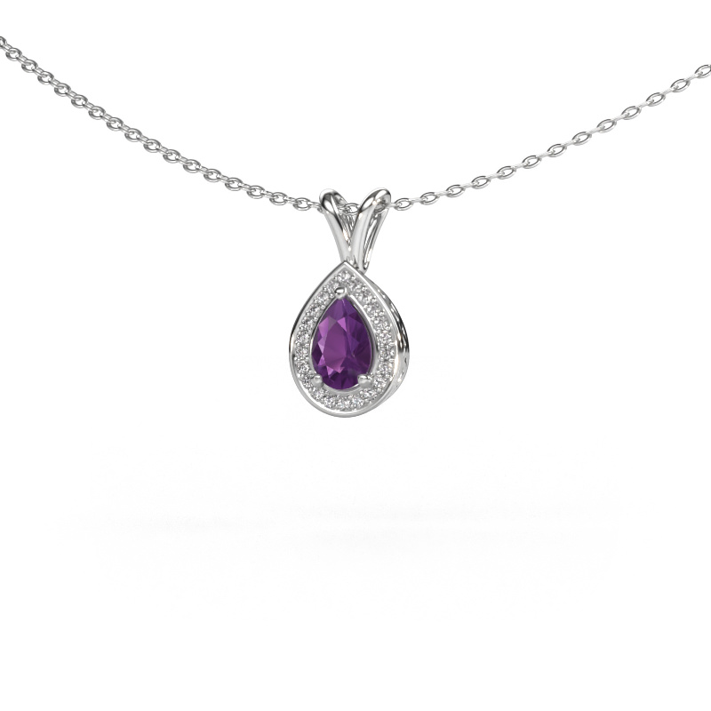 Image of Pendant Barbar 950 platinum Amethyst 6x4 mm