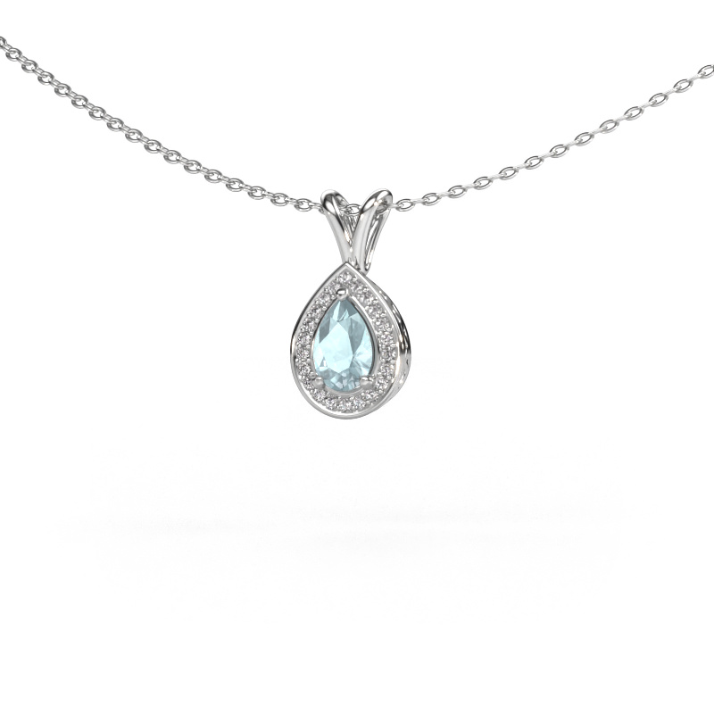 Image of Pendant Barbar 950 platinum Aquamarine 6x4 mm
