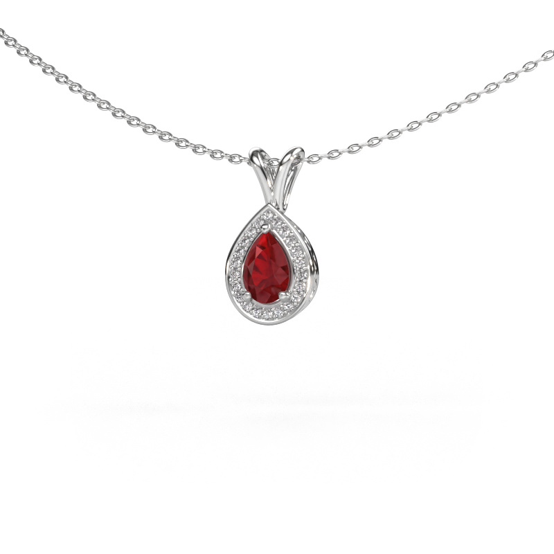 Image of Pendant Barbar 585 white gold Ruby 6x4 mm