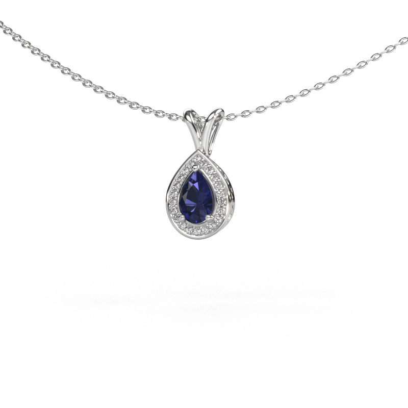 Image of Pendant Barbar 585 white gold Sapphire 6x4 mm