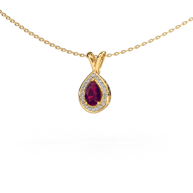 Image of Pendant Barbar 585 gold Rhodolite 6x4 mm