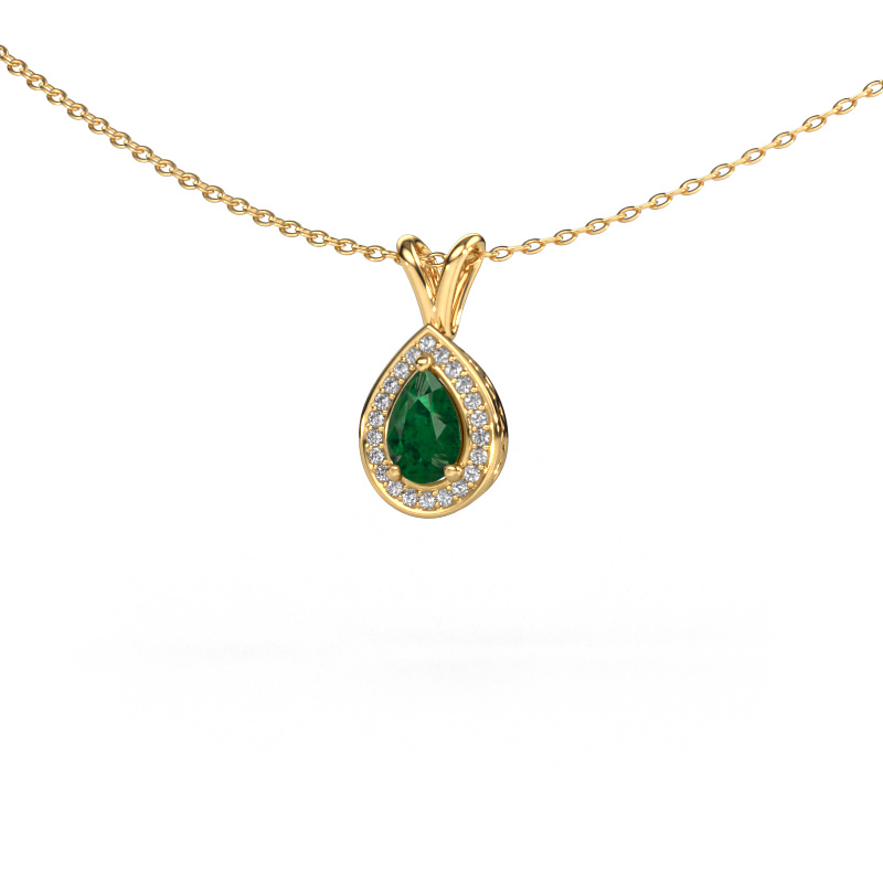Image of Pendant Barbar 585 gold Emerald 6x4 mm