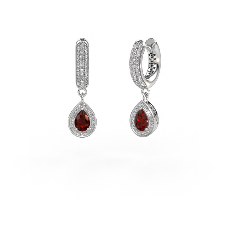 Bild von Ohrhänger Barbar 2 585 Weißgold Granat 6x4 mm