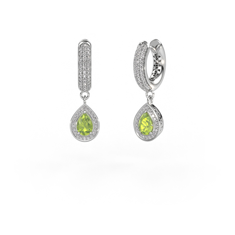 Bild von Ohrhänger Barbar 2 585 Weißgold Peridot 6x4 mm