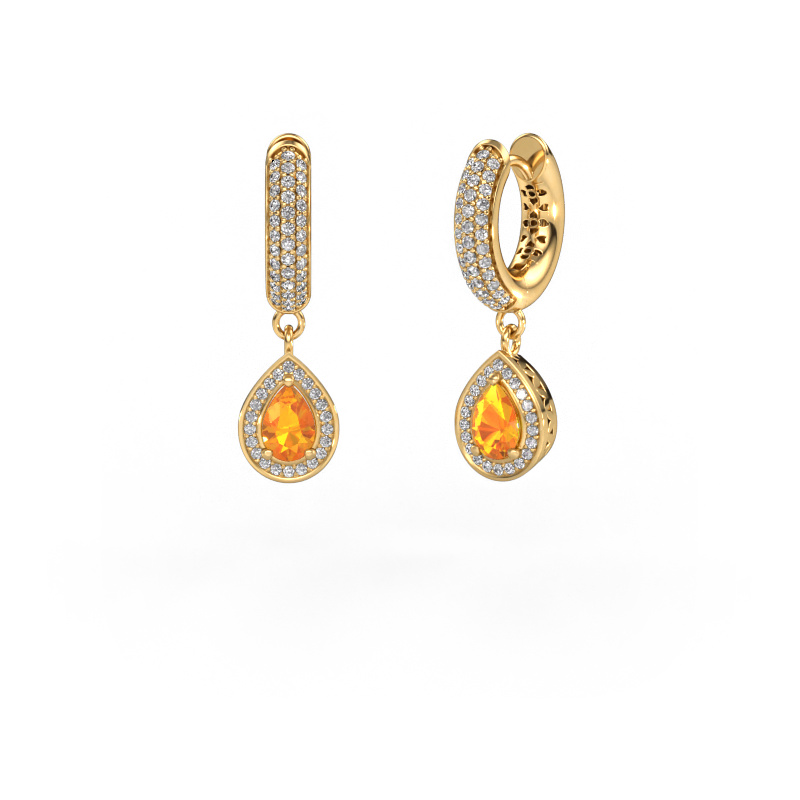 Image of Drop earrings Barbar 2 585 gold Citrin 6x4 mm