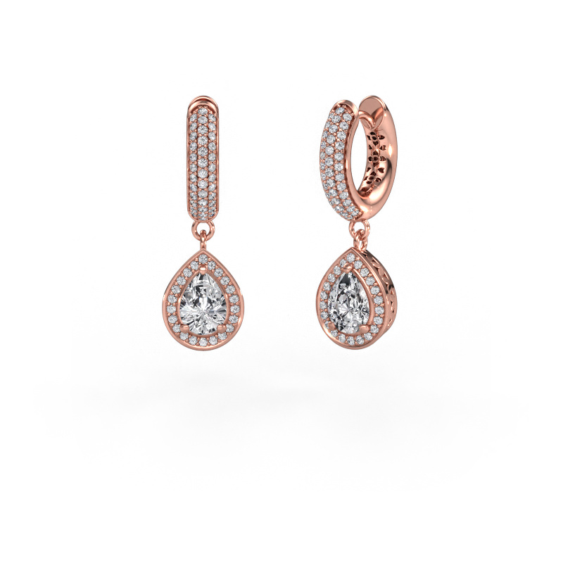 Image of Drop earrings Barbar 2 585 rose gold Diamond 1.815 crt