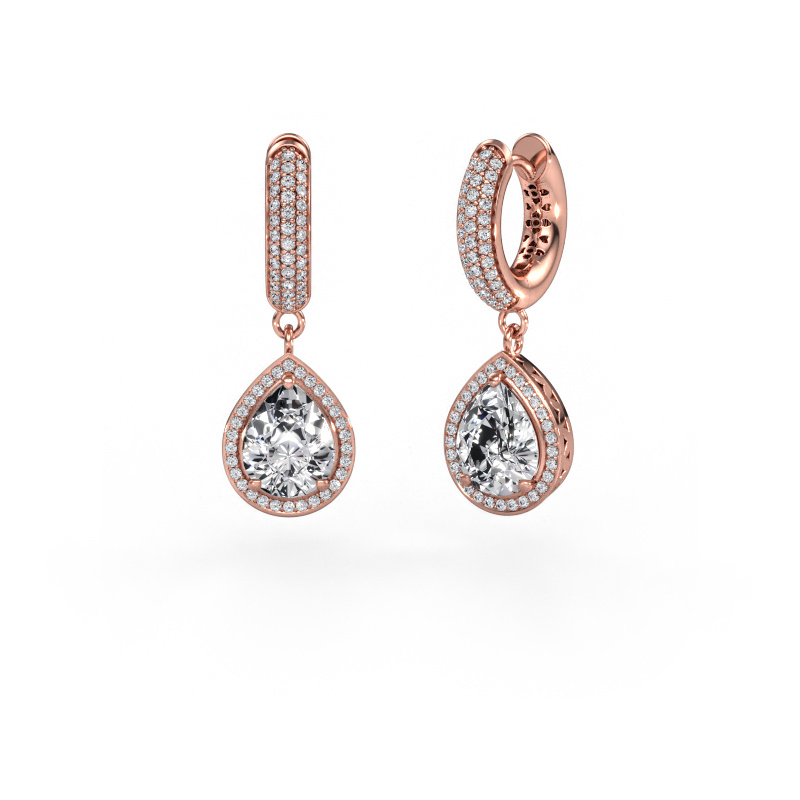 Image of Drop earrings Barbar 2 585 rose gold Diamond 3.445 crt