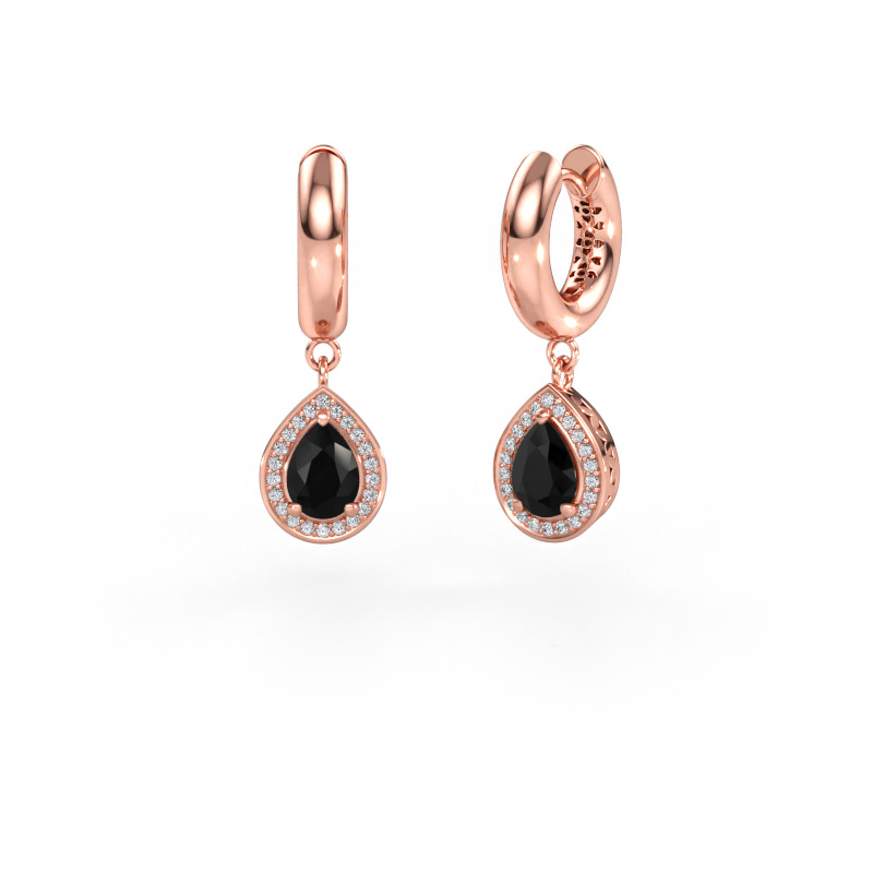 Image of Drop earrings Barbar 1 585 rose gold Black diamond 2.22 crt