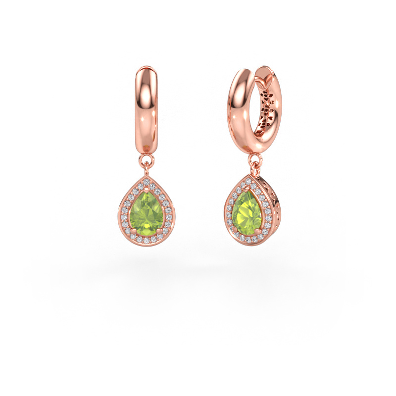 Immagine di Orecchini pendenti Barbar 1 585 oro rosa Peridoto 7x5 mm