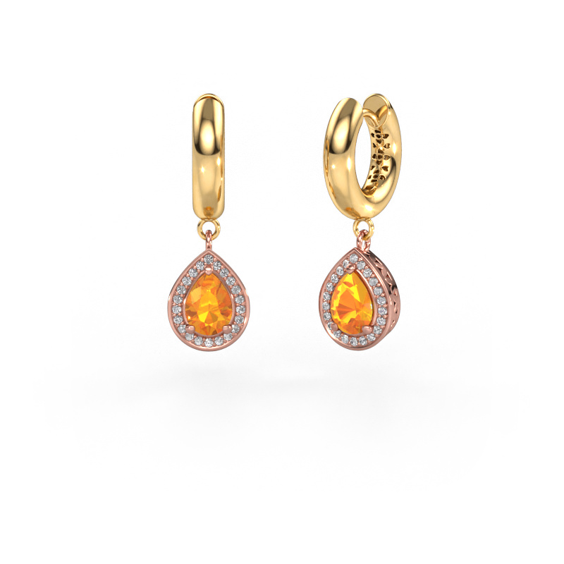 Bild von Ohrhänger Barbar 1 585 Roségold Citrin 7x5 mm