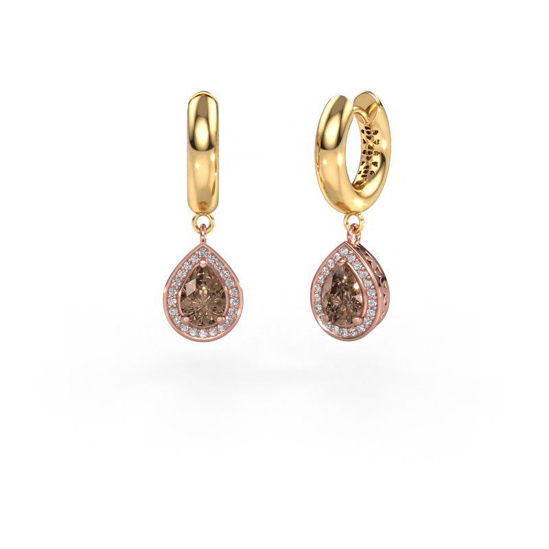 Image of Drop earrings Barbar 1 585 rose gold Brown diamond 1.52 crt
