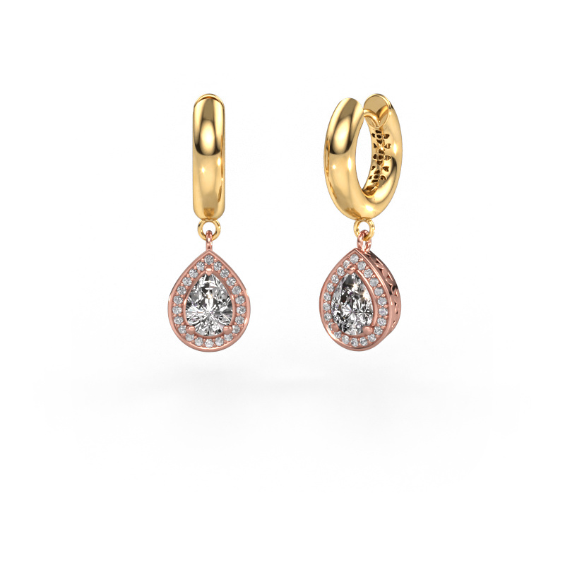 Image of Drop earrings Barbar 1 585 rose gold Lab grown diamond 1.52 crt