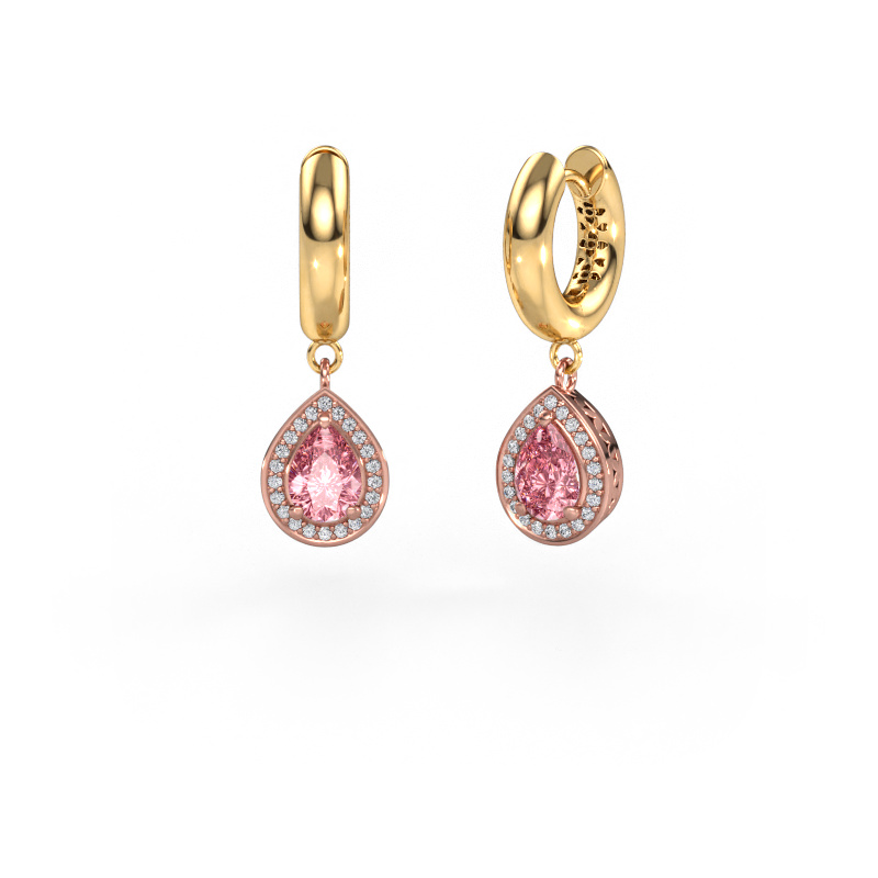 Bild von Ohrhänger Barbar 1 585 Roségold Rosa Labordiamant 7x5 mm