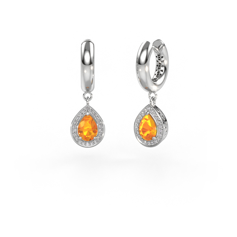 Image de Pendants d'oreilles Barbar 1 950 platine Citrine 7x5 mm