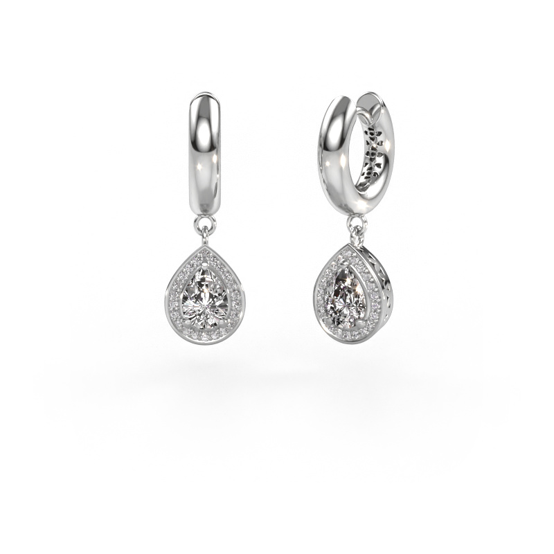 Image of Drop earrings Barbar 1 950 platinum Zirconia 7x5 mm