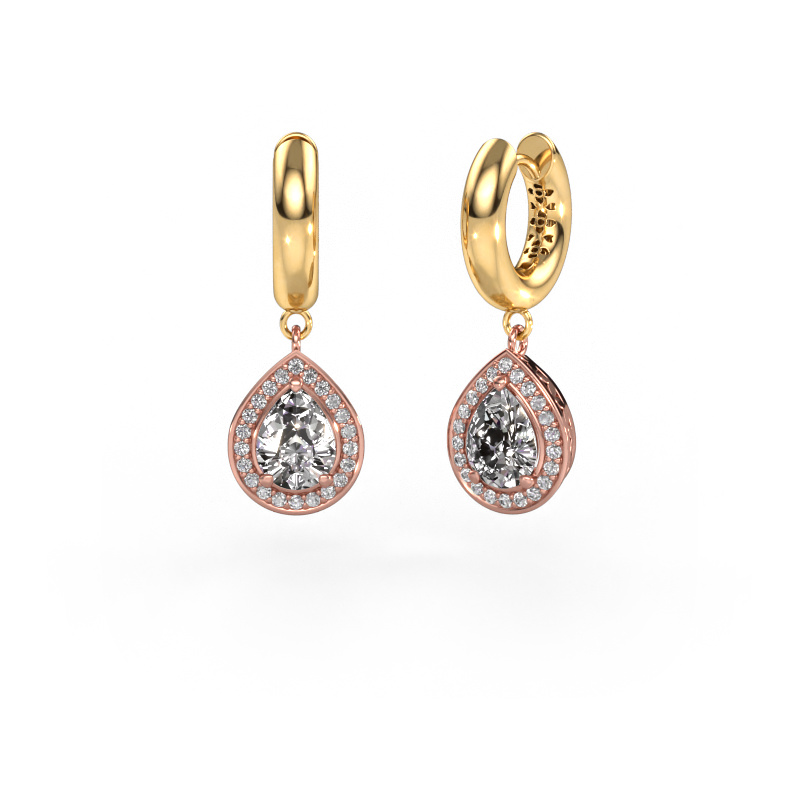 Image of Drop earrings Barbar 1 585 rose gold Diamond 2.33 crt
