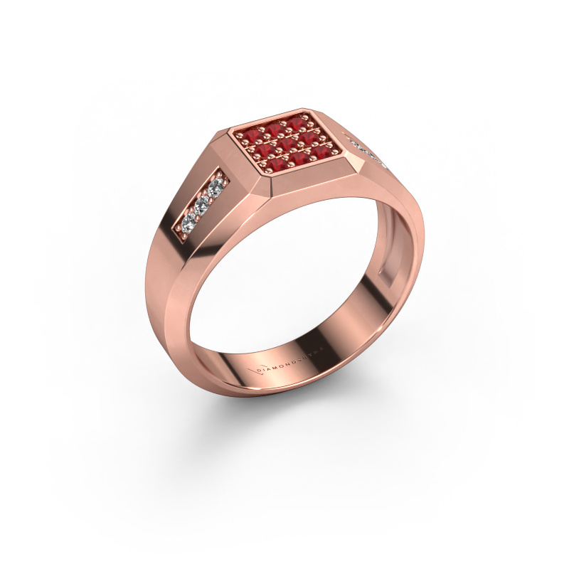 Image of Pinky ring Bas 585 rose gold Ruby 1.7 mm