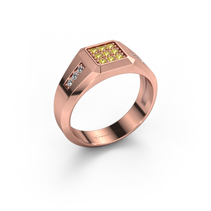 Image of Pinky ring Bas 585 rose gold Yellow sapphire 1.7 mm