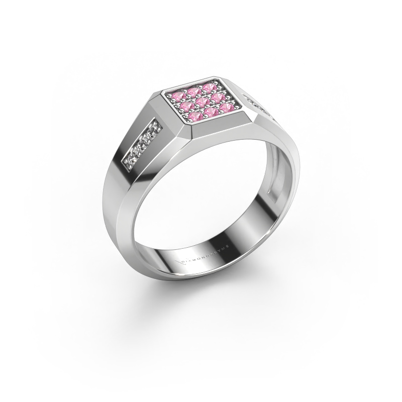 Afbeelding van Pinkring Bas 950 platina Roze saffier 1.7 mm