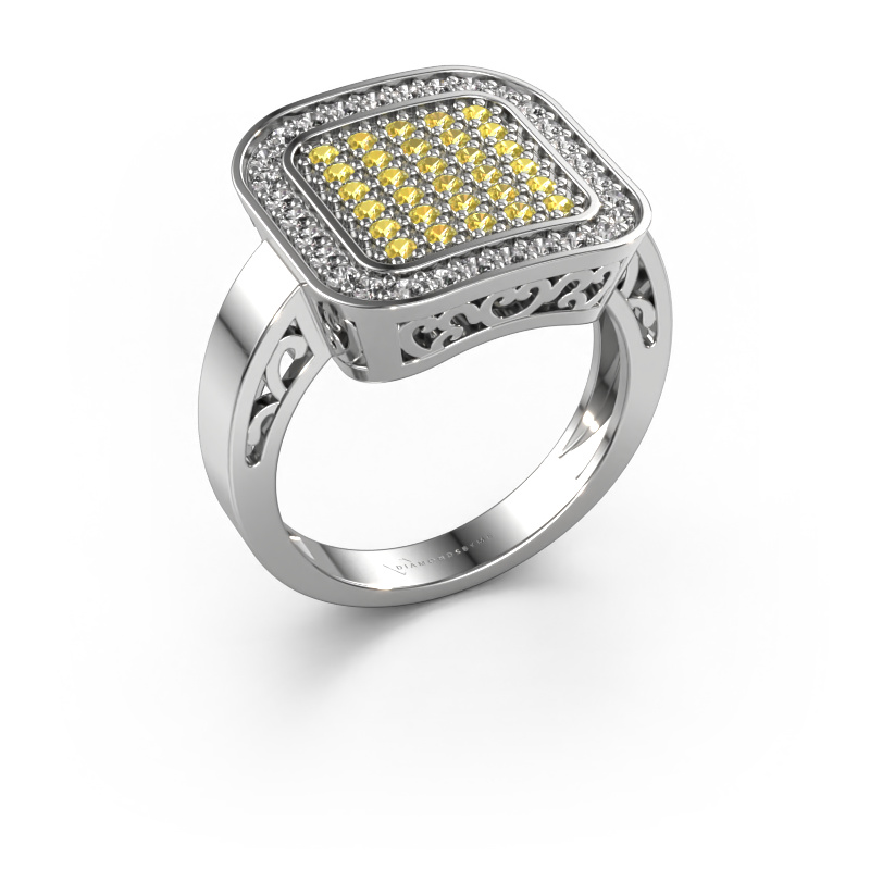 Bild von Ring Beatrice 585 Weißgold Gelb Saphir 1.3 mm
