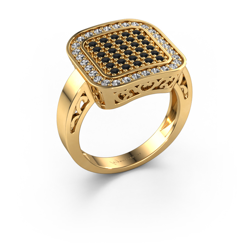 Bild von Ring Beatrice 585 Gold Schwarz Diamant 0.660 crt