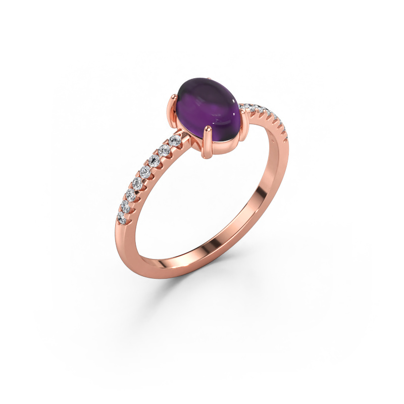 Bild av Ring Becky 585 roséguld Ametist 7x5 mm