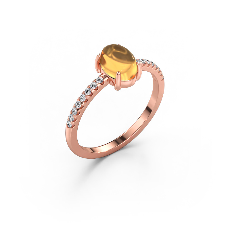 Immagine di Anello Becky 585 oro rosa Citrino 7x5 mm