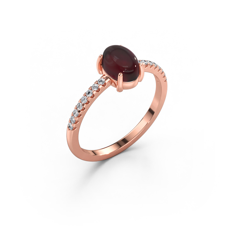 Bild av Ring Becky 585 roséguld Granat 7x5 mm