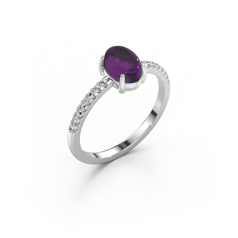 Bild av Ring Becky 585 vitt guld Ametist 7x5 mm
