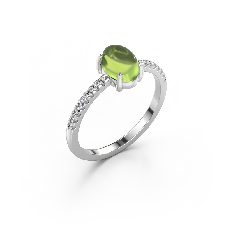 Bild von Ring Becky 585 Weißgold Peridot 7x5 mm