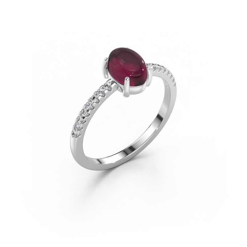 Bild av Ring Becky 585 vitt guld Rodolit 7x5 mm