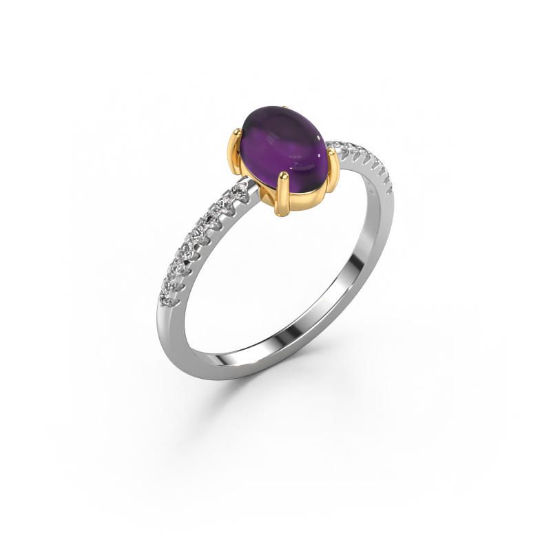 Image of Ring Becky 585 white gold Amethyst 7x5 mm
