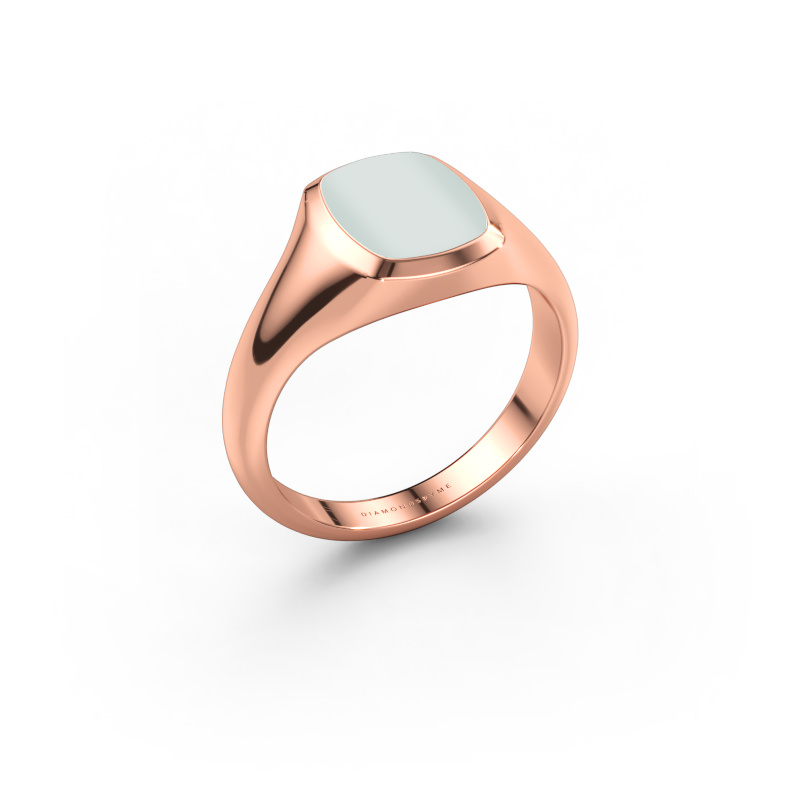 Bild von Pinky Ring Benjamin 1 585 Roségold Grüner Lagenstein 10x8 mm