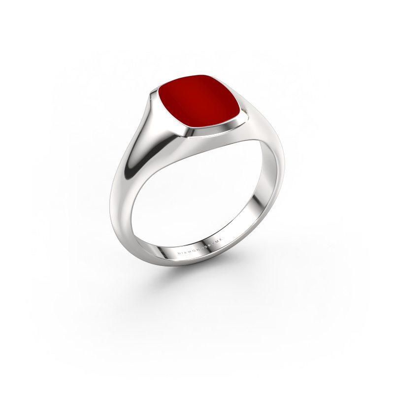 Afbeelding van Pink ring Benjamin 1 585 witgoud Carneool 10x8 mm