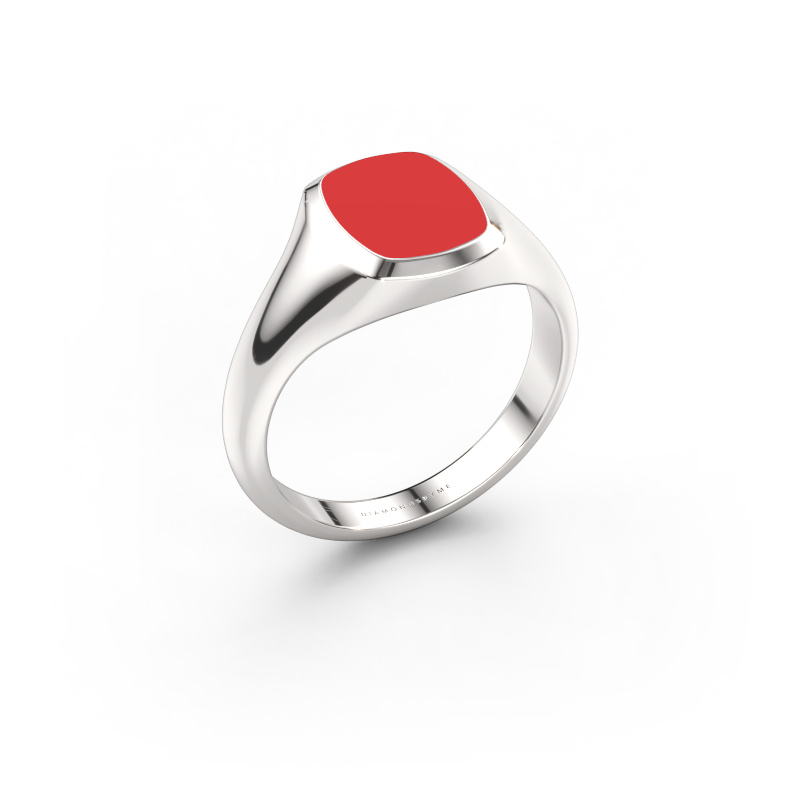 Afbeelding van Pink ring Benjamin 1 950 platina Rode emaille 10x8 mm
