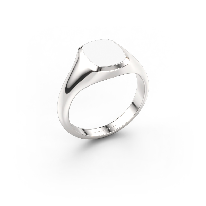 Afbeelding van Pink ring Benjamin 1 950 platina Witte emaille 10x8 mm