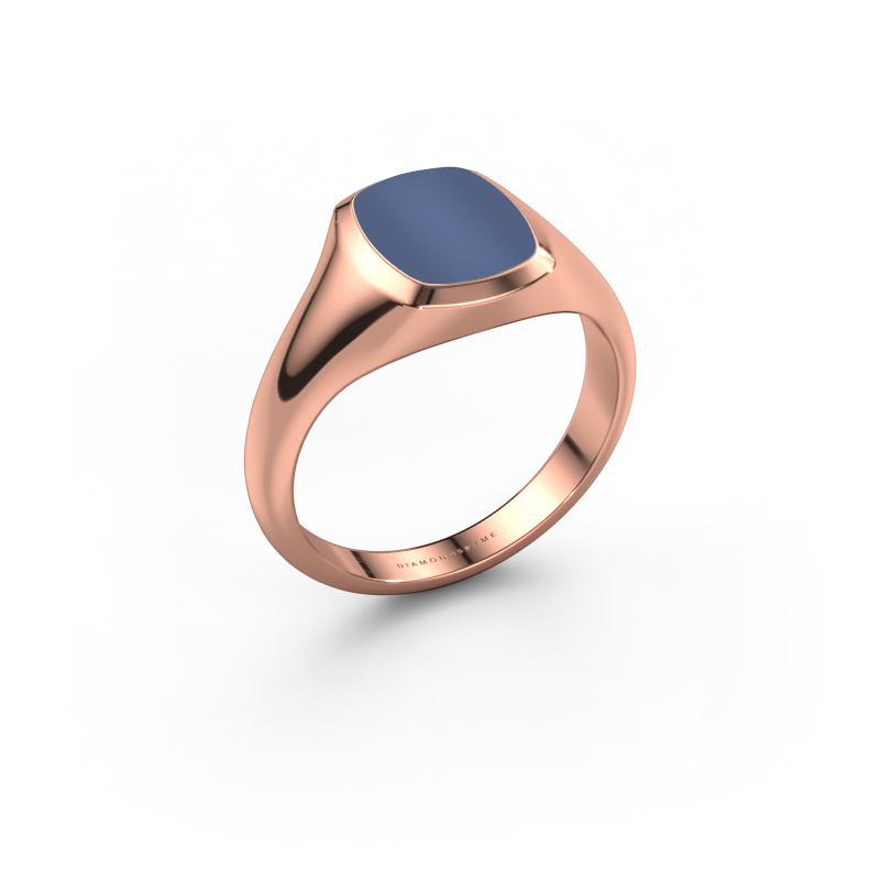 Bild von Pinky Ring Benjamin 1 585 Roségold Blau Lagenstein 10x8 mm