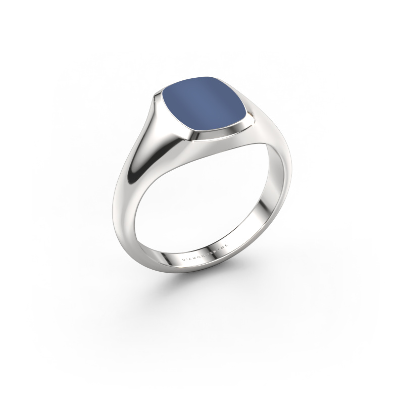 Bild von Pinky Ring Benjamin 1 585 Weißgold Blau Lagenstein 10x8 mm