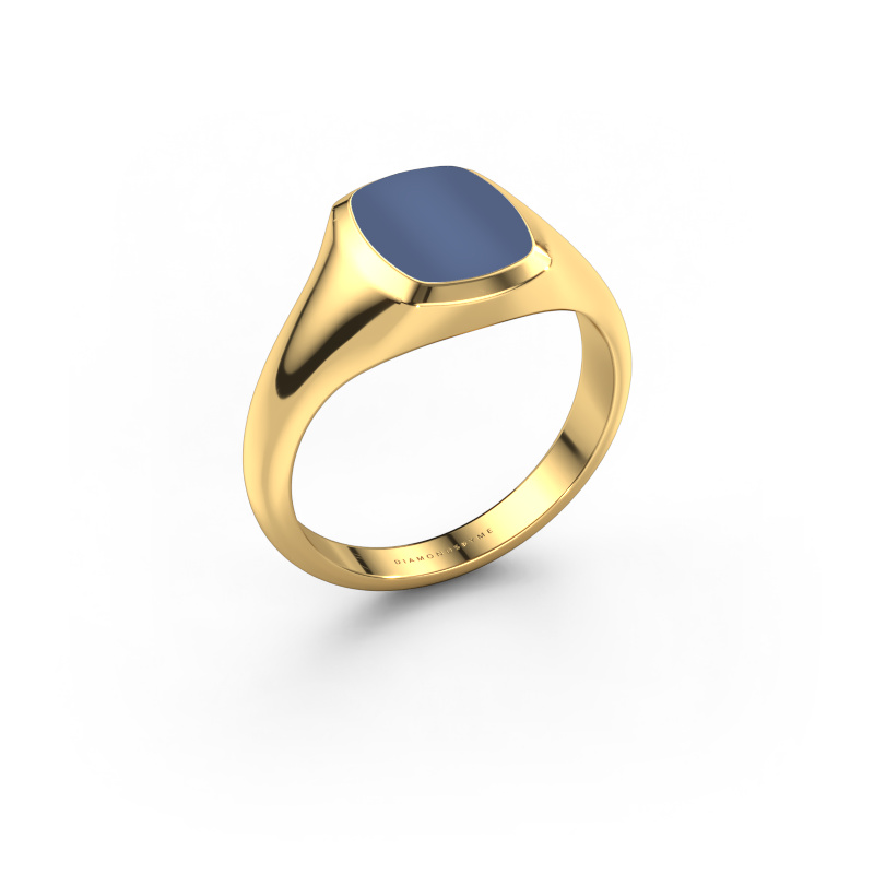 Image de Bague pinky Benjamin 1 585 or jaune Nicolo bleue 10x8 mm