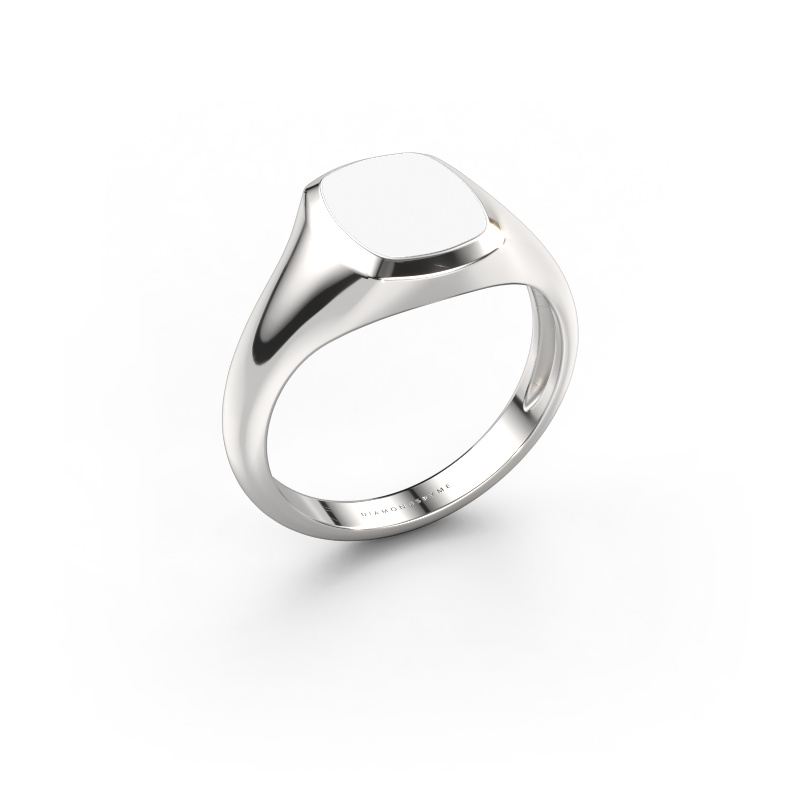 Afbeelding van Pink ring Benjamin 1 Light 585 witgoud Witte emaille 10x8 mm