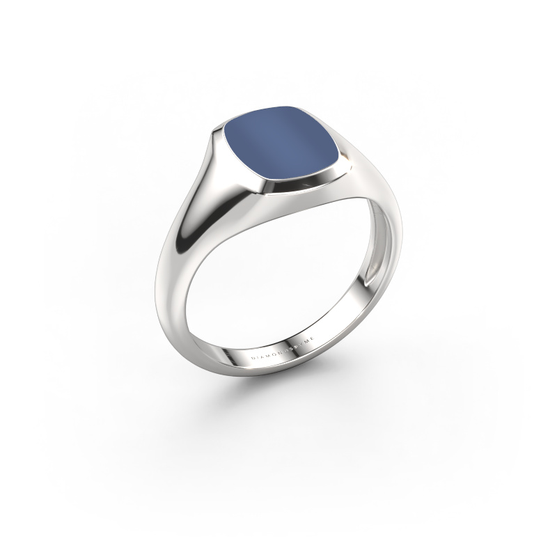 Bild von Pinky Ring Benjamin 1 Light 585 Weißgold Blau Lagenstein 10x8 mm