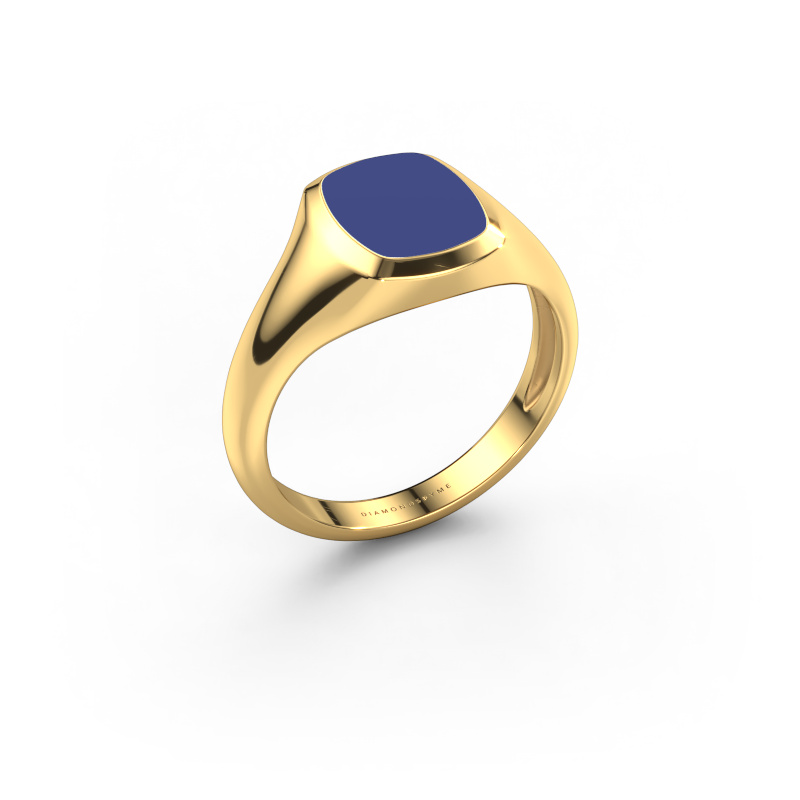 Bild von Pinky Ring Benjamin 1 Light 585 Gold Blau Emaille 10x8 mm