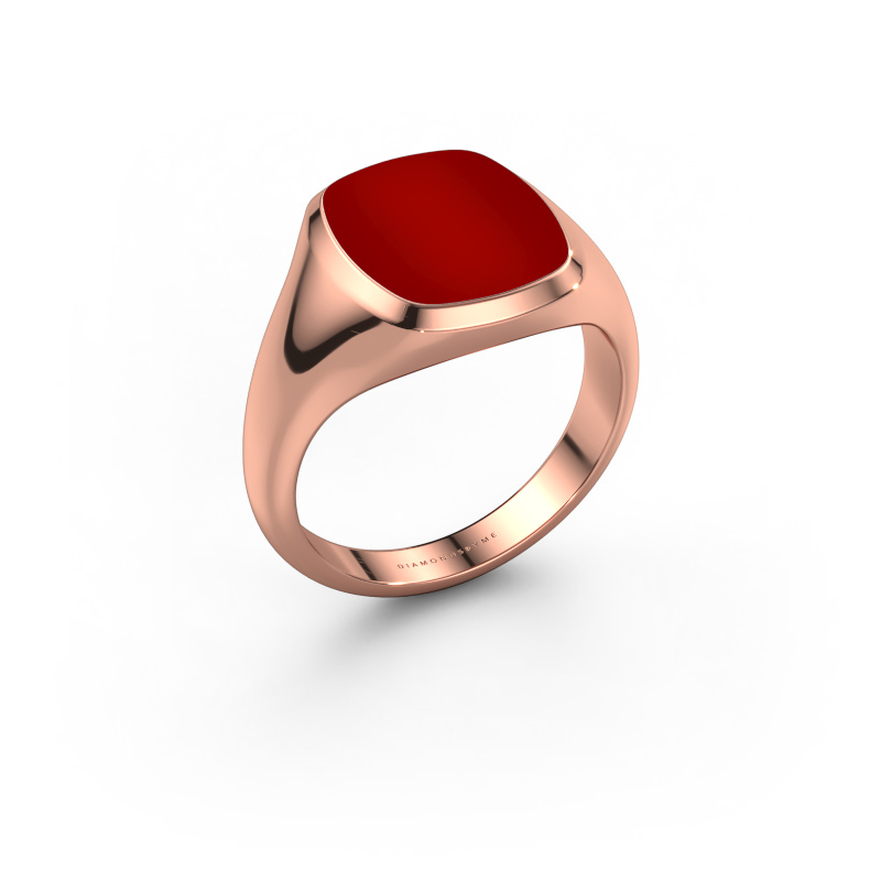 Image of Signet ring Benjamin 2 585 rose gold Carnelian 13x11 mm