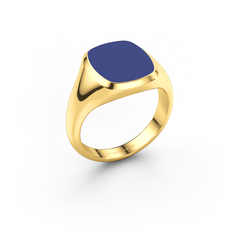 Immagine di Anello chevalier Benjamin 2 585 oro Smalto blu 13x11 mm