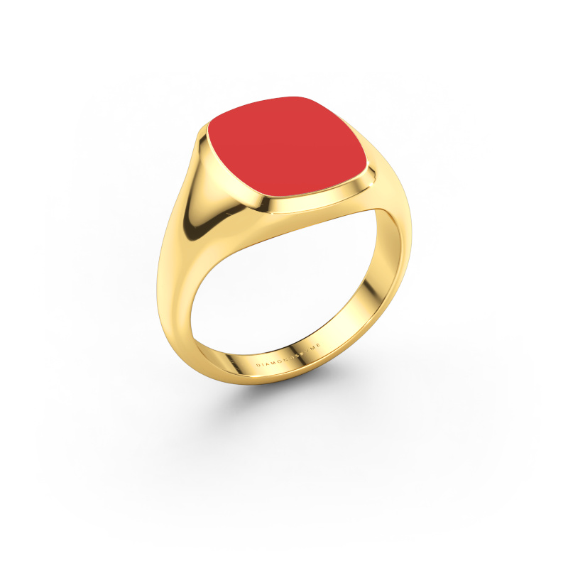 Afbeelding van Zegelring Benjamin 2 585 goud Rode emaille 13x11 mm