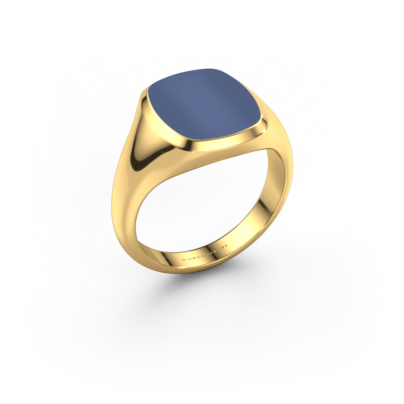 Afbeelding van Zegelring Benjamin 2 585 goud Blauw lagensteen 13x11 mm